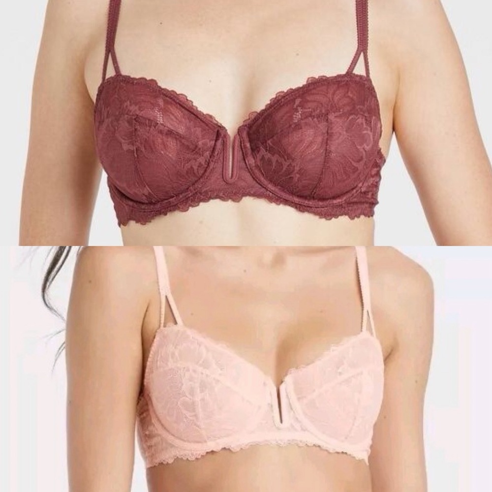 Two Unlined Lace Balconette Bras